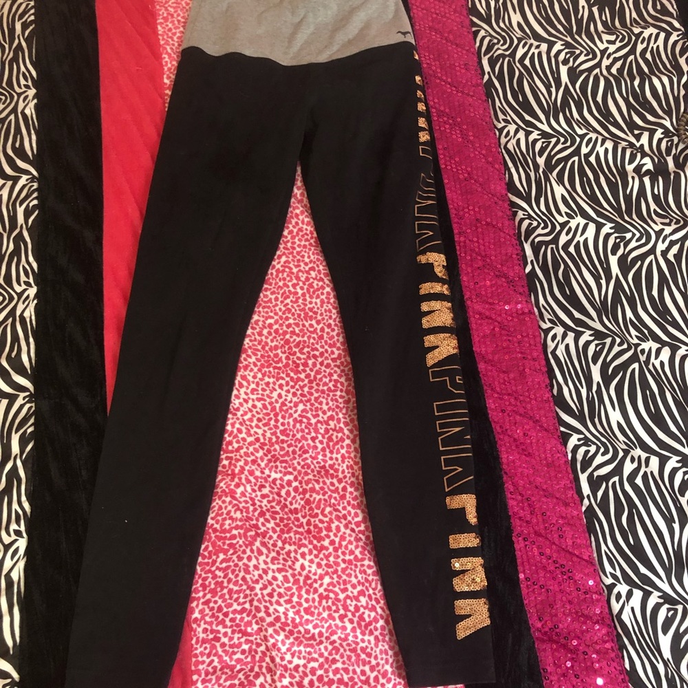PINK Victoria Secret, Small Pants, Black with sequins